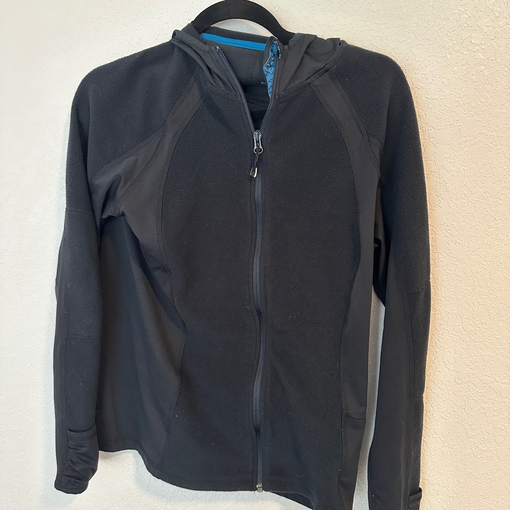 L.L. Bean Black Full-Zip Hoodie Running Fleece Jacket